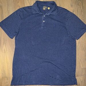 Polo Ralph Lauren Men's Blue Stripe Performance Polo Shirt Sz medium
